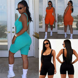 Sleeveless Slim Fit Fitness Jumpsuit