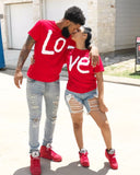 LOVE Printed T-shirt Couple