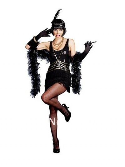 Ladies Black Flapper Costume
