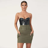 Bodycon Leather Bodysuit Top