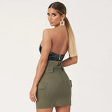Bodycon Leather Bodysuit Top