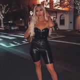 Bodycon Leather Bodysuit Top