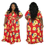 Loose V Neck Short Sleeve Dress-PS