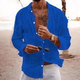 Long Sleeve Loose Lapel Beach Style Shirt