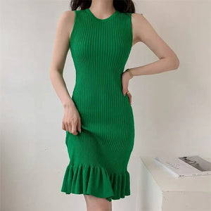 Fish Tail Leaf Design Dress