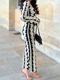 Black and Gray Wave Stripe Print Dress