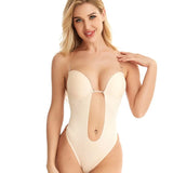 Deep V-Neck Backless U Plunge Shaper Bodysuit