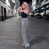 Block Stripes High Waist Pants