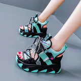 Mixed Color Platform Wedge Sandal