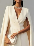Double-breasted Shawl Cloak Dress