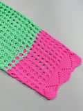 Color-Block Crochet Cardigan
