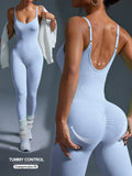 Seamless Jumpsuit Ribbed Legging Sleeveless 1pc
