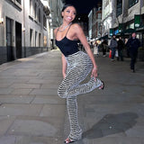 Block Stripes High Waist Pants