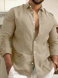 Long Sleeve Loose Lapel Beach Style Shirt