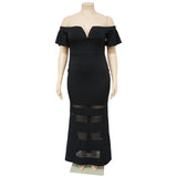 Short Sleeve Strapless Mesh Dress-PS