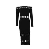 Off Shoulder Cutout Lace Trim Bodycon Dress