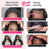 Wiggogo 4X4 5X5 Hd Lace Closure Wig Glueless Wig Human Hair Ready To Wear Pre Cut Straight Human Hair Wigs 40 Inch Hd Lace Wigs