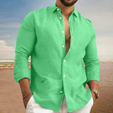 Long Sleeve Loose Lapel Beach Style Shirt