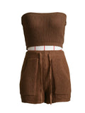 3PC Long Sleeve Crop Top Set-PS