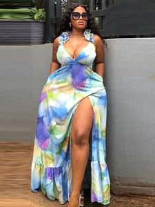 Maxi Summer Long Dress with Slit- PS