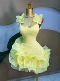 Ruffled U-Neck Sleeveless Dress