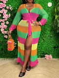 Color-Block Crochet Cardigan