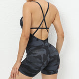 Backless One Piece Yoga Jumpsuit - Large