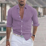 Long Sleeve Loose Lapel Beach Style Shirt