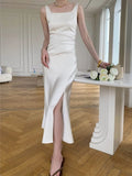 Sleeveless Slim Backless Split Dress