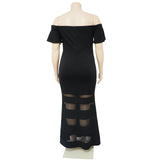 Short Sleeve Strapless Mesh Dress-PS