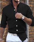 Long Sleeve Loose Lapel Beach Style Shirt