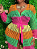 Color-Block Crochet Cardigan