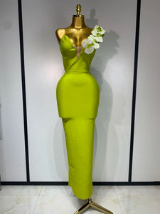 Elegant V Neck Appliques Maxi Long Dress