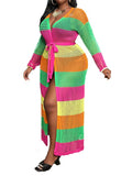 Color-Block Crochet Cardigan