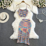 2pc Knitted Crop Top and Bodycon Skirt