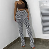 Block Stripes High Waist Pants