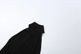 Turtleneck Velvet Ruched Tassel Hem Dress