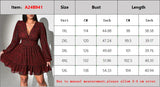 V-Neck Leopard Print Long-Sleeve Dress