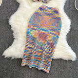 2pc Knitted Crop Top and Bodycon Skirt