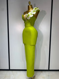 Elegant V Neck Appliques Maxi Long Dress