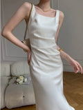 Sleeveless Slim Backless Split Dress