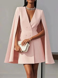 Double-breasted Shawl Cloak Dress