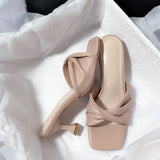 Square Open Toe High Heel Sandal