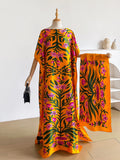 Boho Caftan Dress With Scarf
