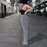 Block Stripes High Waist Pants