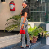 Block Stripes High Waist Pants