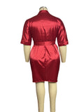 Short Sleeve Bandage Midi Dress-PS
