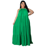 Halter Sleeveless Loose Maxi Dress-PS