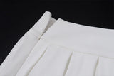 V-neck Vest Mini Pleated Skirt 2pc