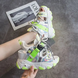 Mixed Color Platform Wedge Sandal